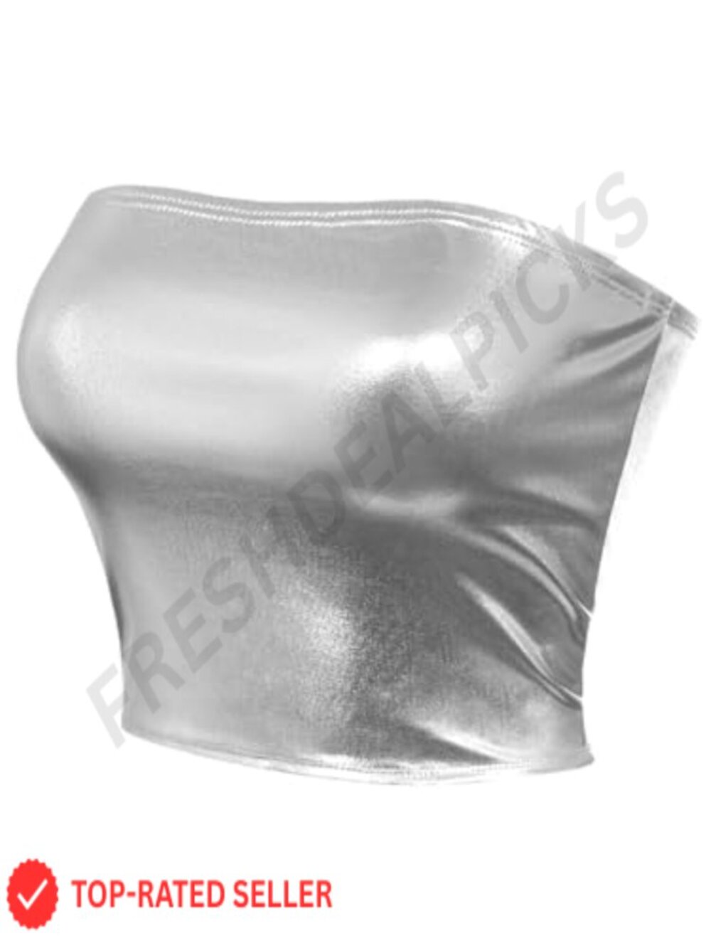 Strapless PU Leather Crop Tube Top Sleeveless Bandeau Casual